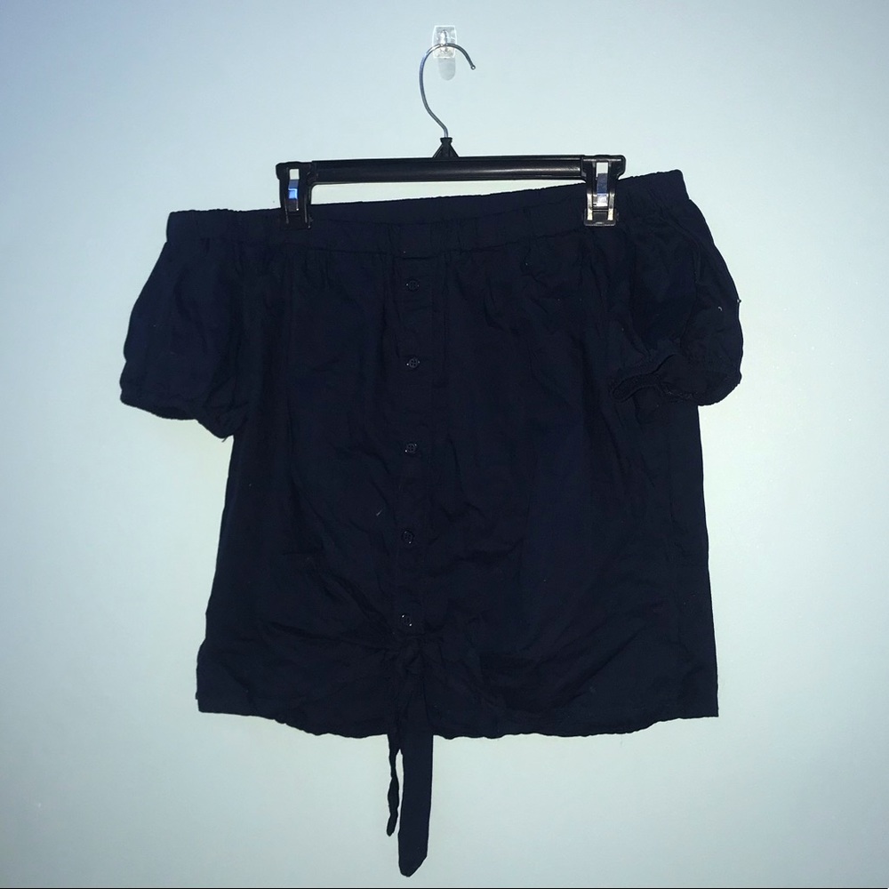 Dark blue Over Shoulder Blouse.